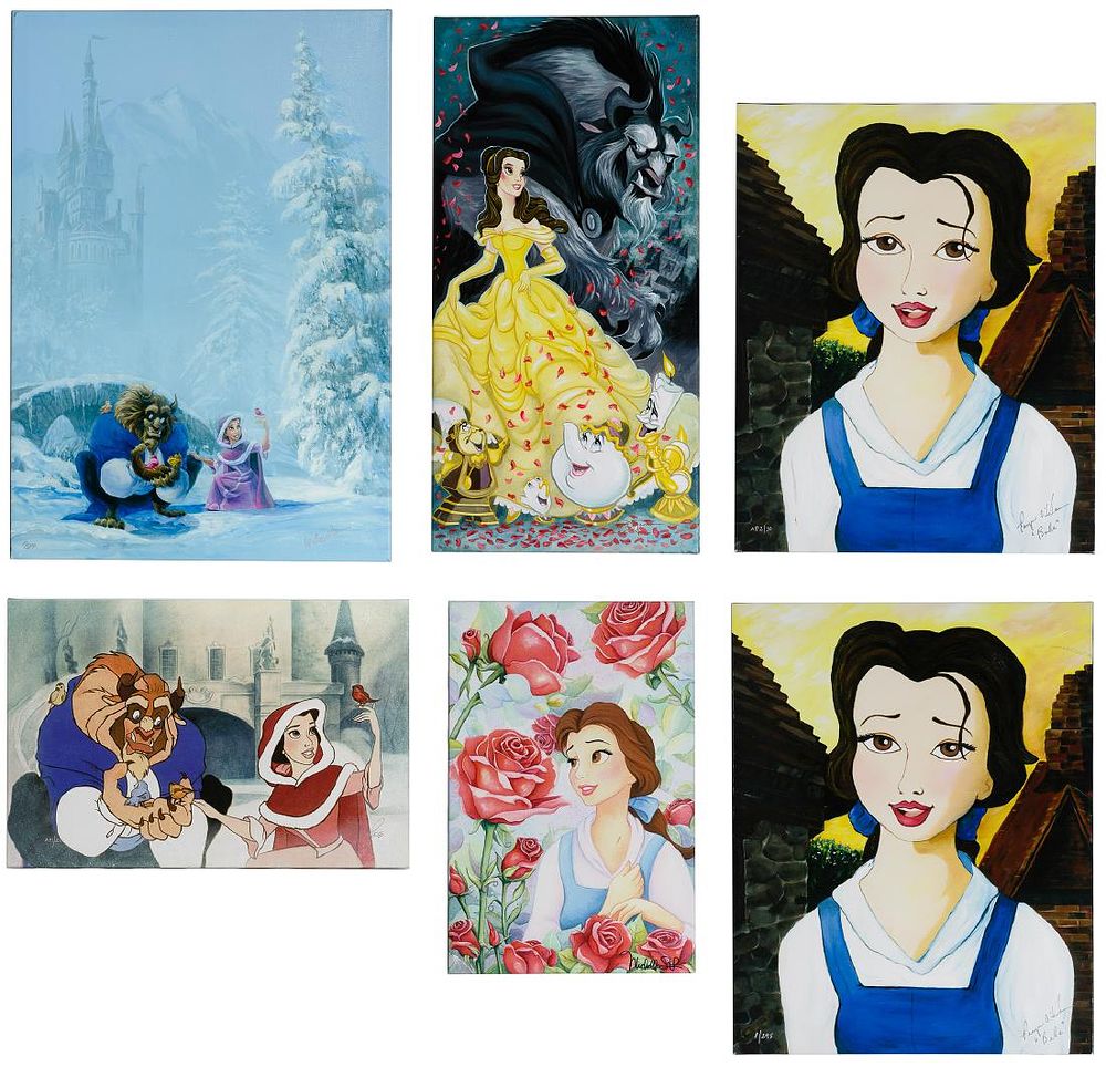 Lot 468: Disney 'Beauty and the Beast' Giclee on Canvas Print