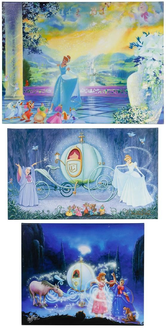 Lot 473: Disney 'Cinderella' Giclee on Canvas Print Assortment