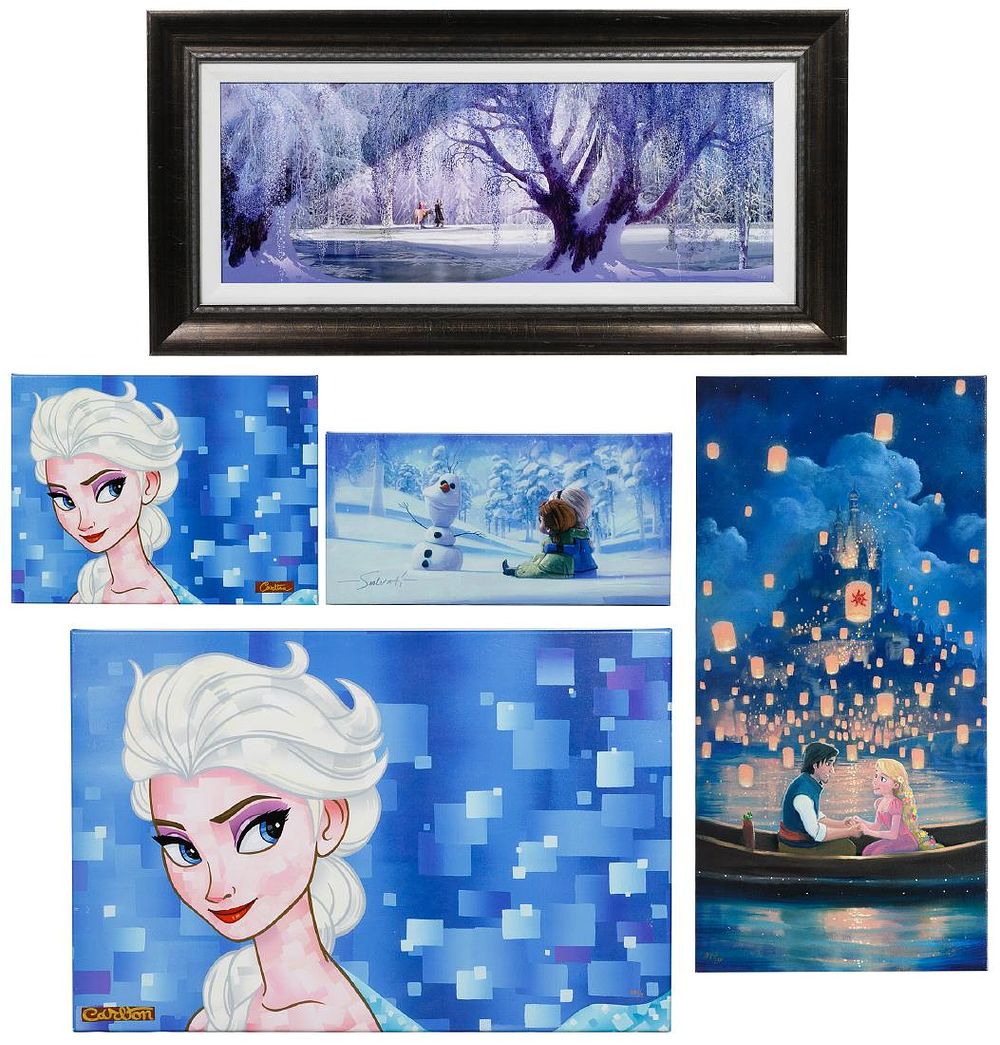 Lot 477: Disney 'Frozen' Giclee on Canvas Assortment
