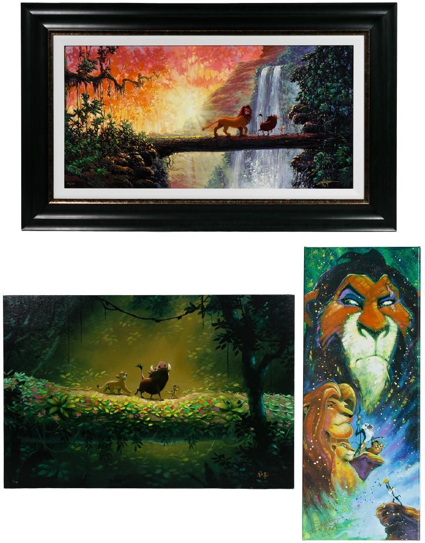 Lot 483: Disney 'Lion King' Giclee on Canvas Print Assortment