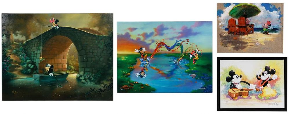 Lot 485: Disney 'Mickey and Minnie' Giclee on Canvas Assortment