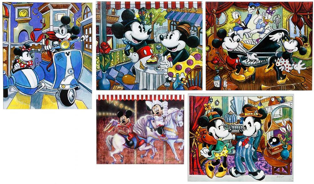 Lot 486: Disney 'Mickey and Minnie' Giclee on Canvas Assortment