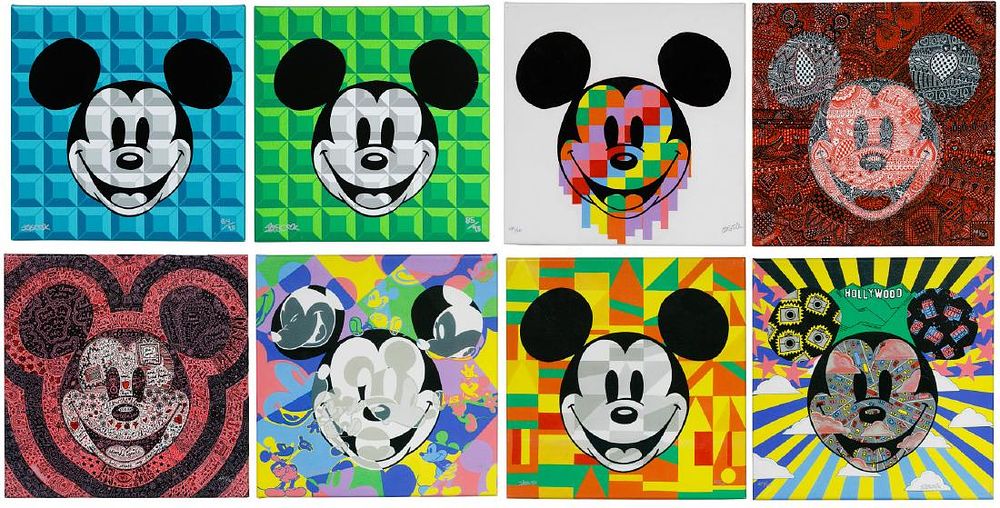 Lot 491: Disney 'Mickey Mouse' Giclee on Canvas Print Assortment