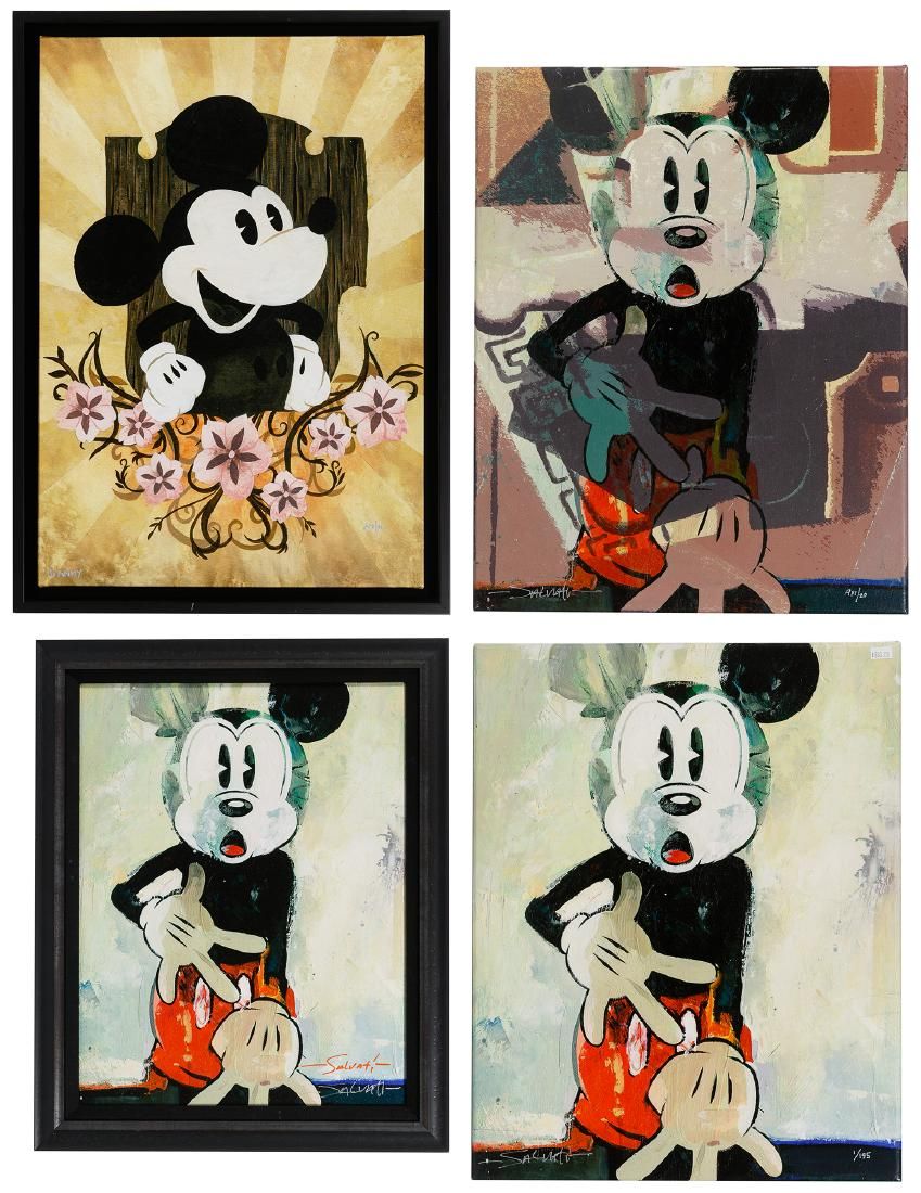 Lot 492: Disney 'Mickey' Giclee on Canvas Assortment