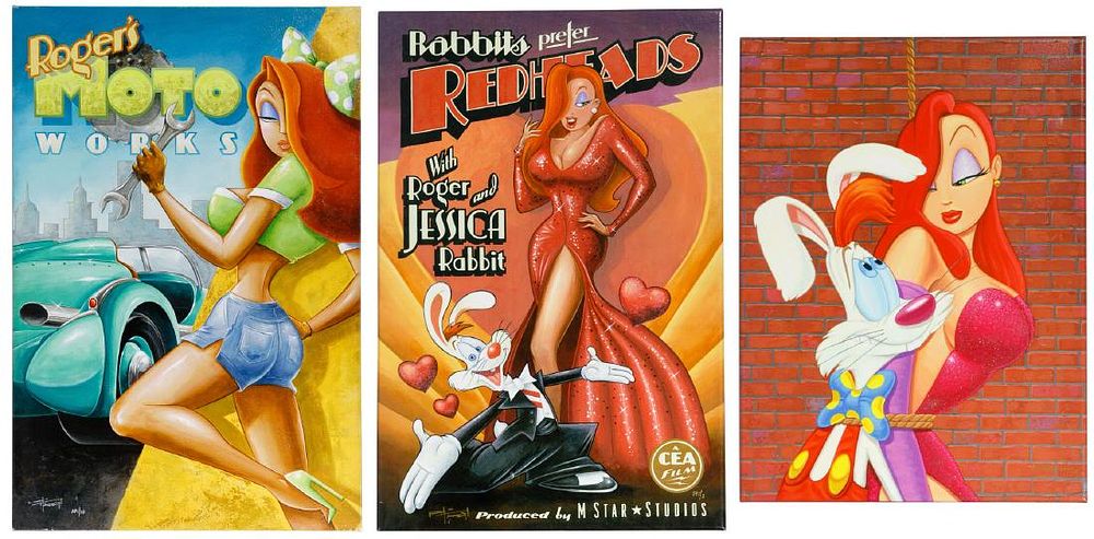 Lot 501: Disney 'Roger Rabbit' Giclee on Canvas Print Assortment