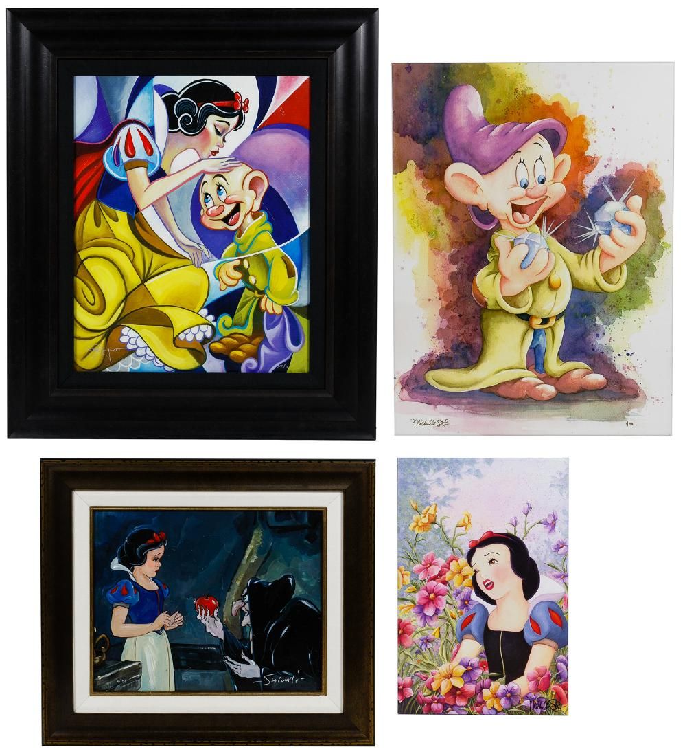 Lot 506: Disney 'Snow White' Giclee on Canvas Print Assortment