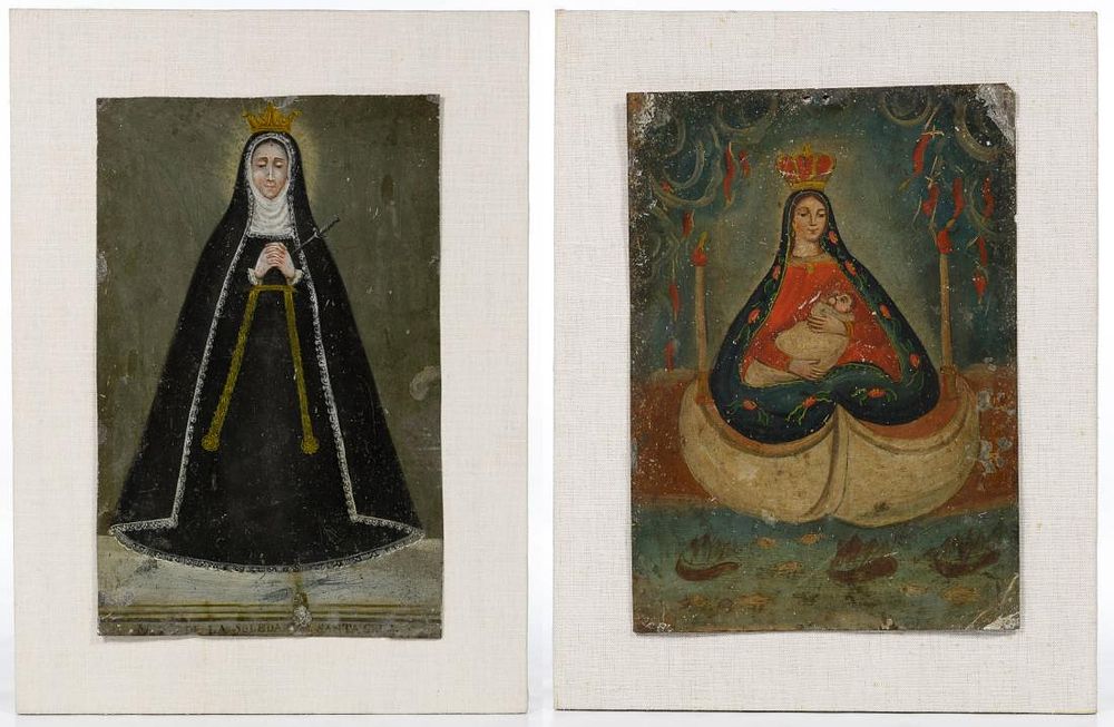 Lot 153: Religious Icons Oil on Tin Plates