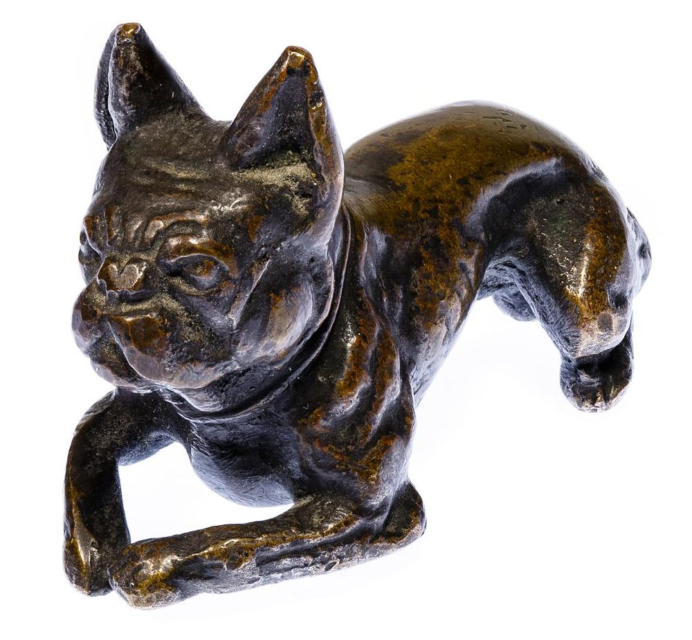 Lot 157: Tiffany Studios Bronze French Bulldog Paperweight