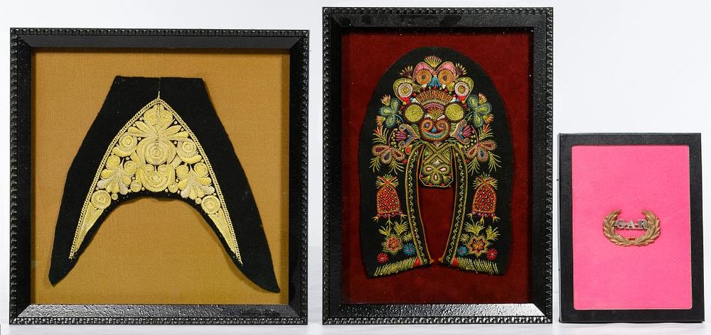 Lot 158: Framed Textile and Metal Art Assortment