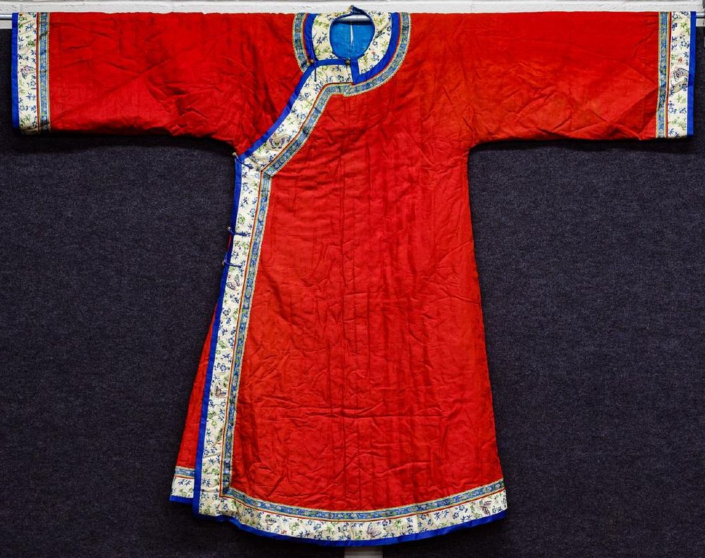 Lot 196: Chinese Embroidered Silk Robe