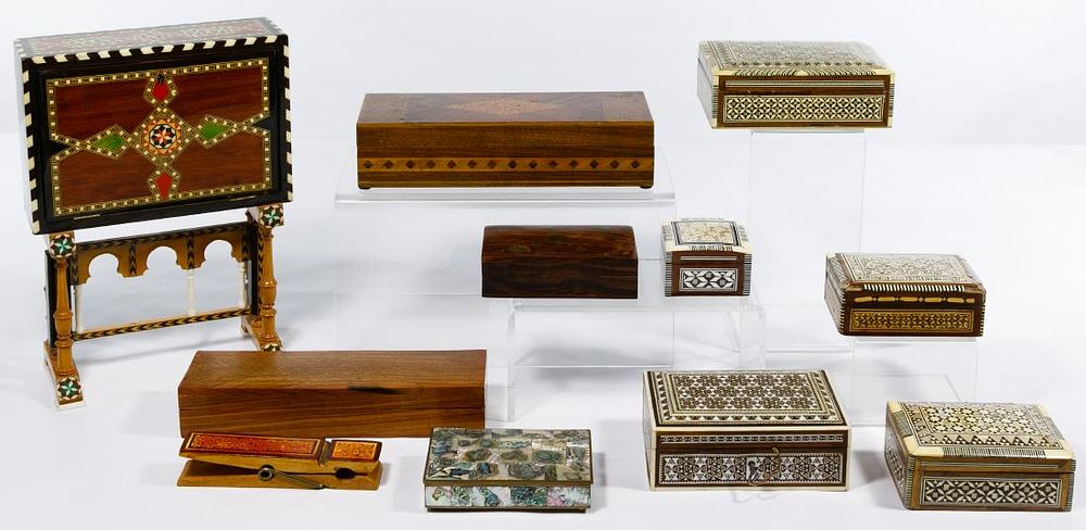 Lot 224: Inlaid Wood Box Assortment
