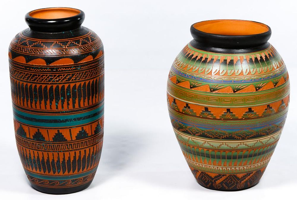 Lot 235: Native American Pottery and Wood Assortment