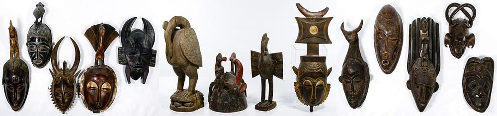 Lot 251: West African Mask and Wooden Art Assortment