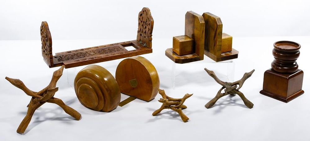 Lot 254: Wood Stand and Book End Assortment