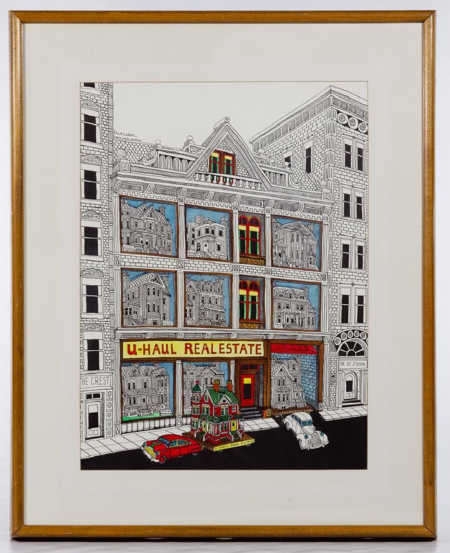 Lot 266: J Paul Eaton (American, 1927-1989) 'UHaul Real Estate'