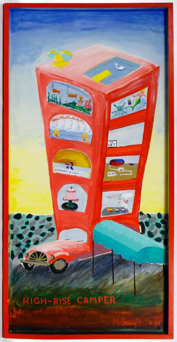 Lot 270: M. Swift (American, 20th Century) 'High-rise Camper'