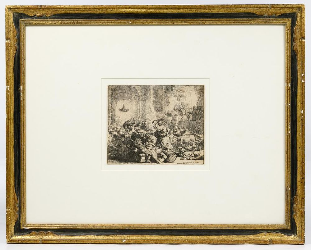 Lot 285: Rembrandt Van Rijn (Dutch, 1606-1699) 'Christ Driving