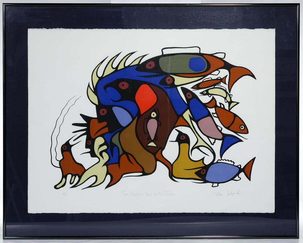 Lot 302: John Laford (Canadian, b.1954) 'Two Medicine Men with
