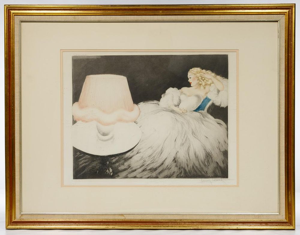 Lot 303: Louis Icart (French, 1880-1950) 'Lampshade' Colored