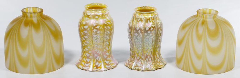 Lot 330: Quezal Glass Lamp Shade Assortment