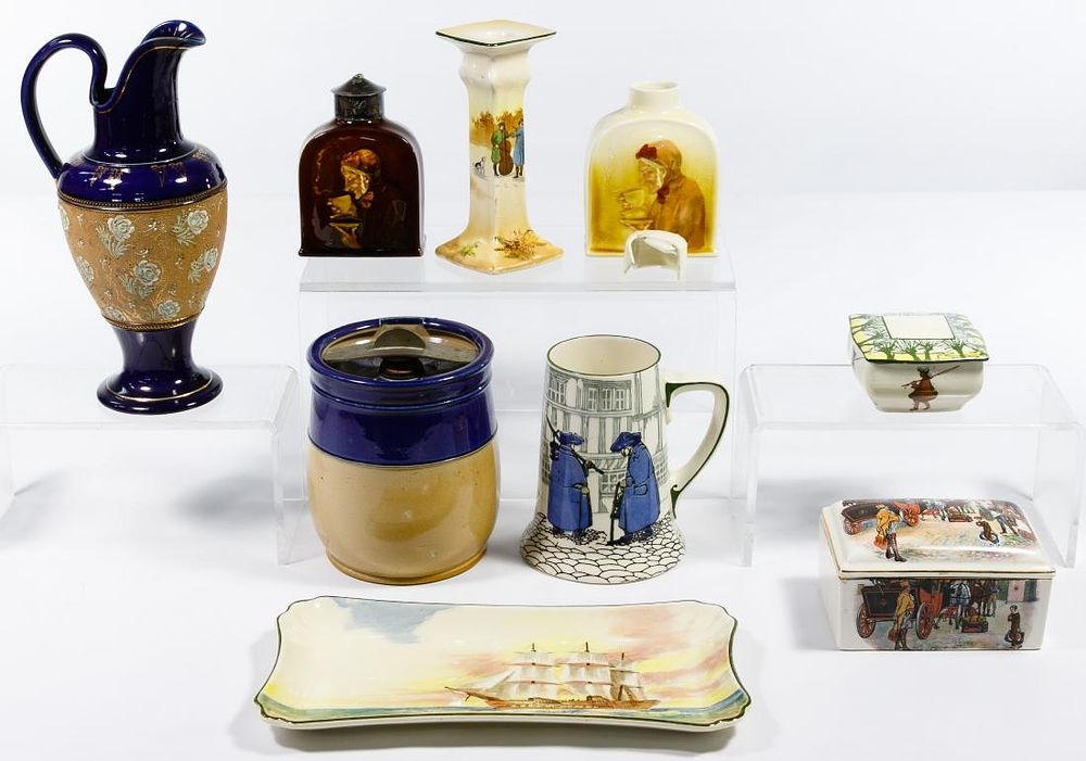Lot 361: Royal Doulton Humidor, Mug and Pitcher Assortment