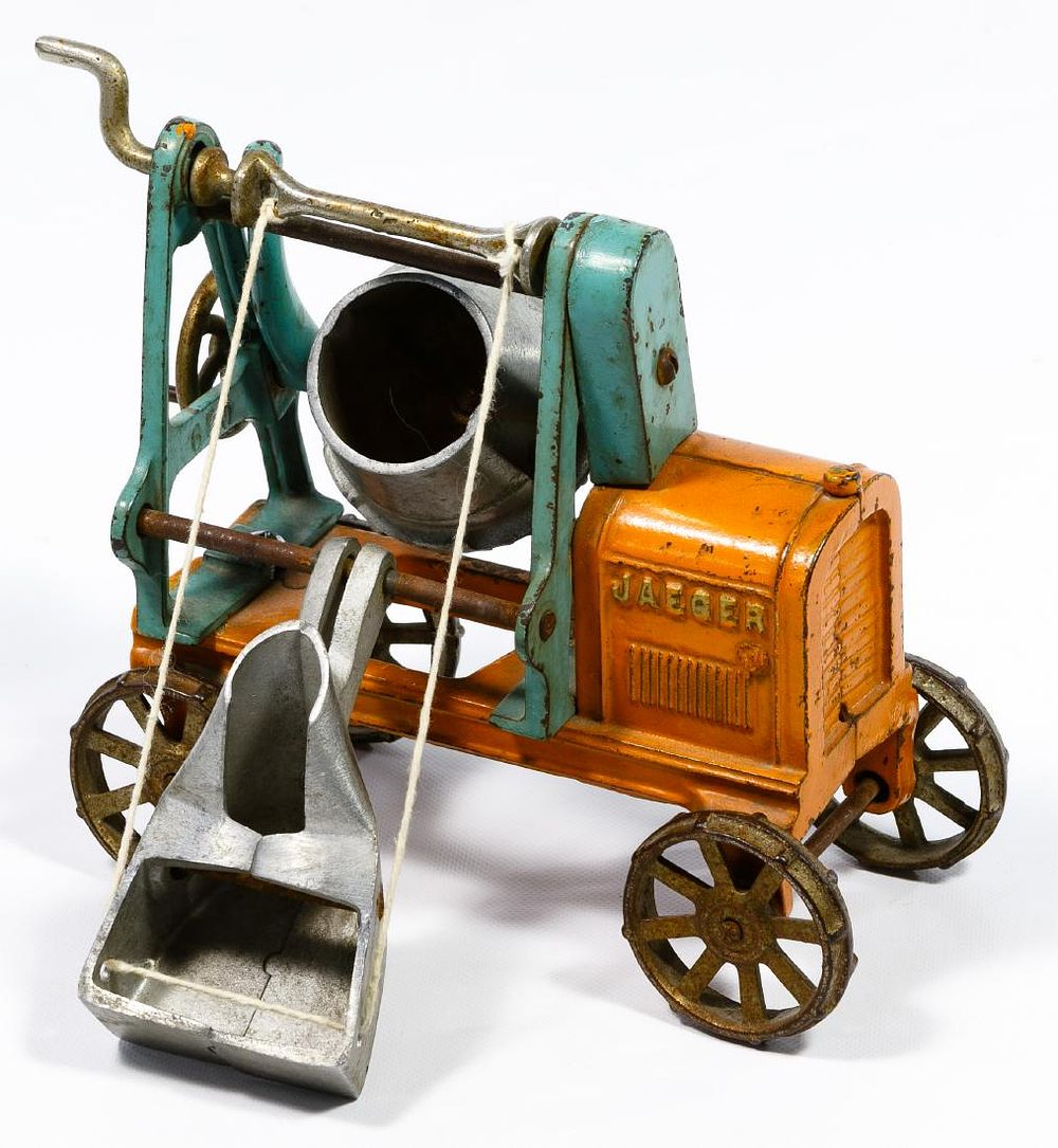 Lot 395: Kenton Toy Co. Jaeger Cast Iron Toy Cement Mixer