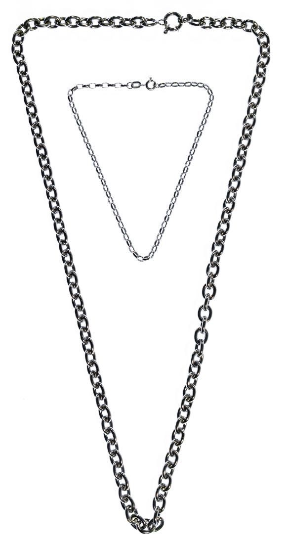 Lot 432: Milor 18k White Gold Chain Necklace and Bracelet