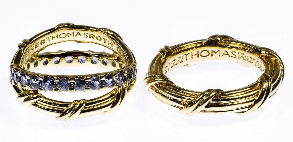 Lot 445: 18k Gold Rings
