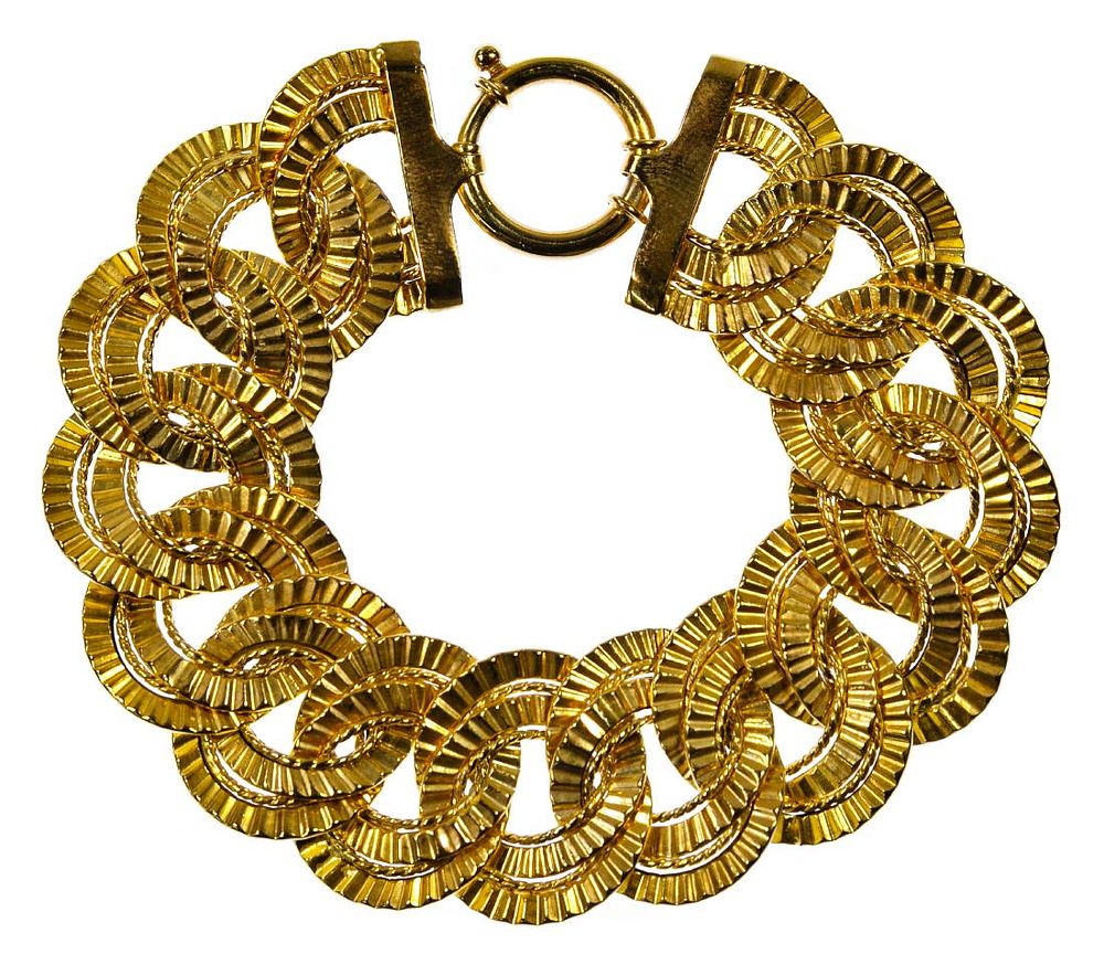Lot 514: 14k Gold Circle Bracelet