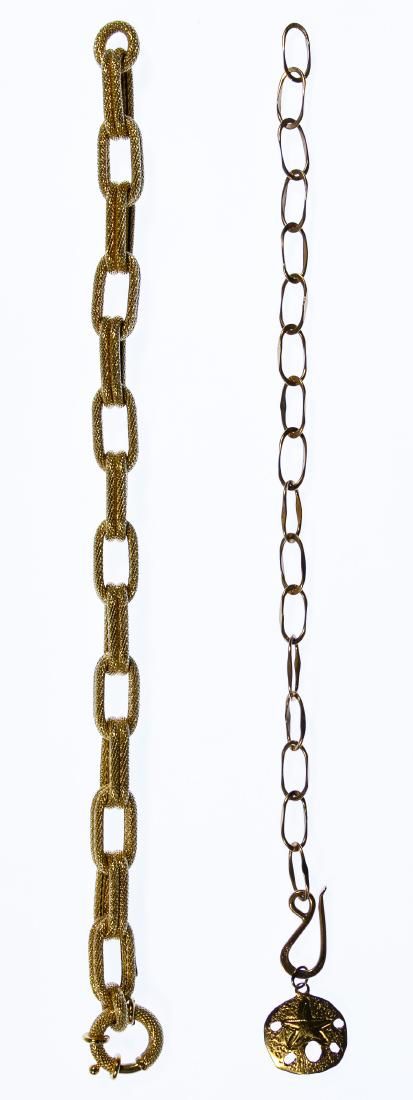 Lot 517: 14k Gold Link Bracelets