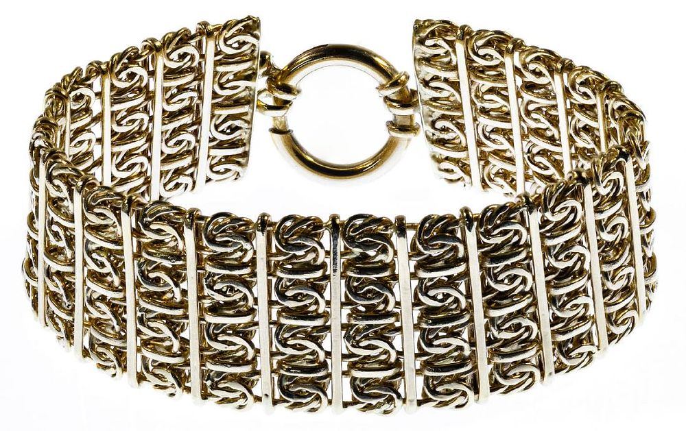 Lot 518: 14k Gold Mesh Bracelet