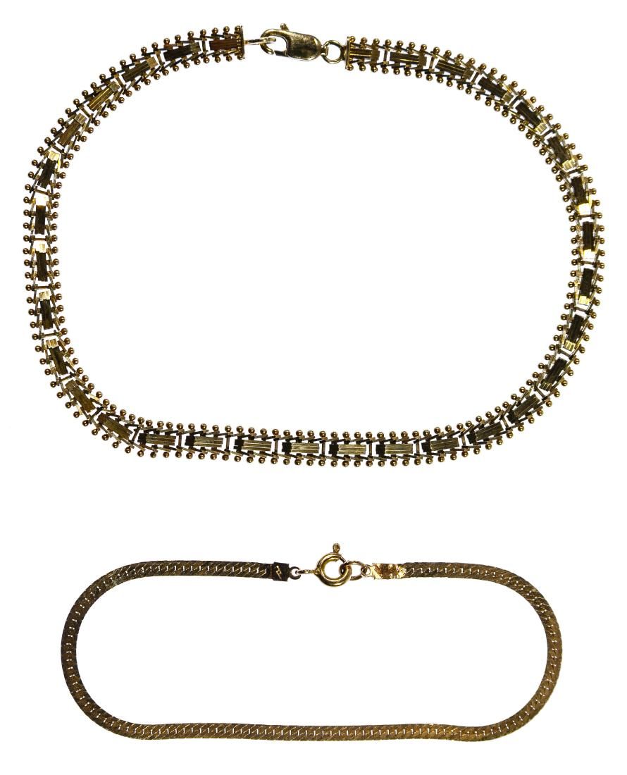 Lot 527: 14k Gold Wrist and Ankle Bracelets