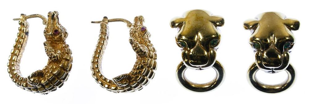 Lot 551: 14k Gold Earring Assortment