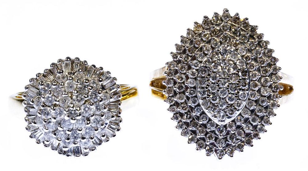 Lot 574: 14k Gold and Diamond Rings
