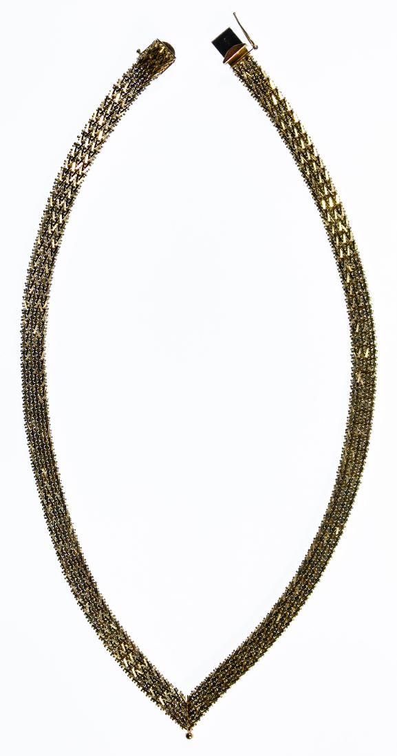 Lot 594: 14k Gold Woven Necklace