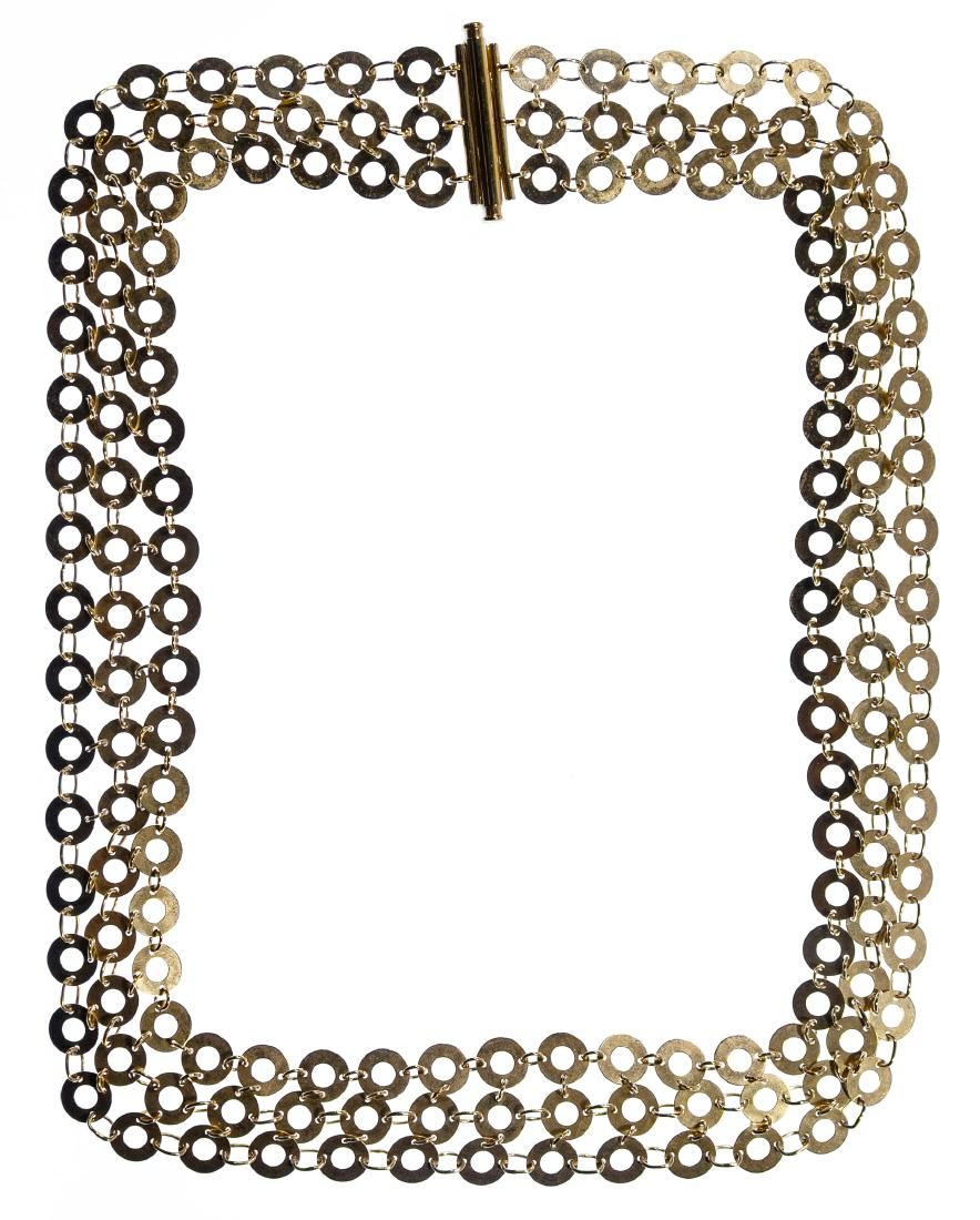 Lot 604: Milor 14k Gold Washer Necklace