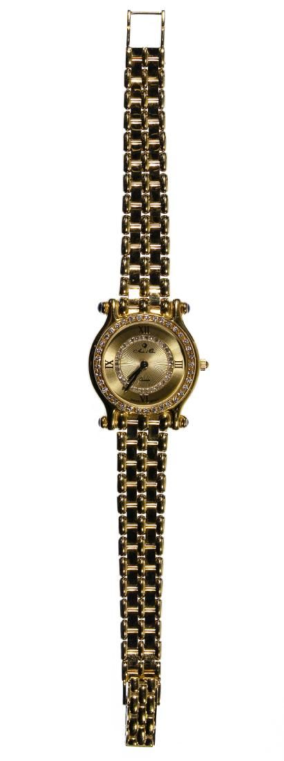 Lot 682: Arte d'Oro 18k Gold Case and Band Wrist Watch