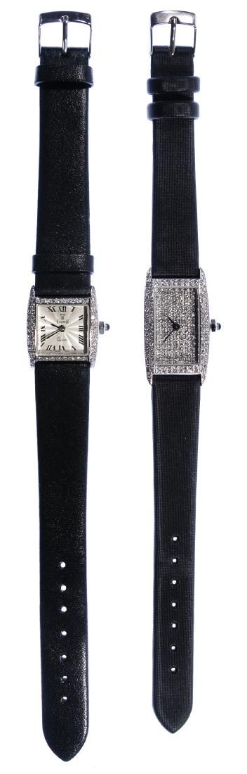 Lot 691: Vicence and Milor 14k White Gold Case Wrist Watches