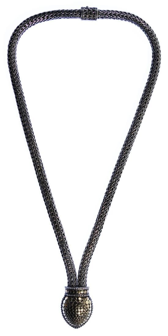 Lot 694: John Hardy 18k Gold and Sterling Silver Necklace