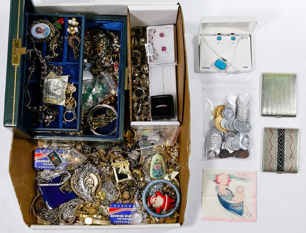 Lot 698: Sterling Silver and Costume Jewelry Assortment