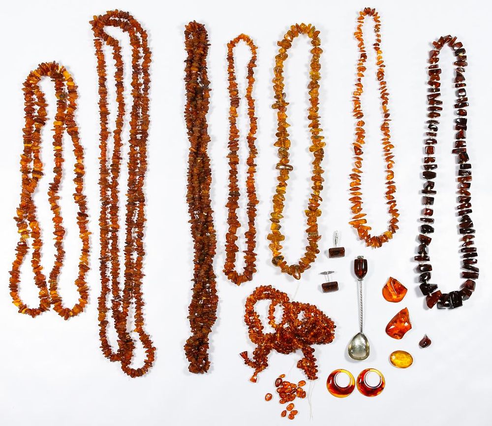 Lot 707: Sterling Silver, European Silver (800) and Amber