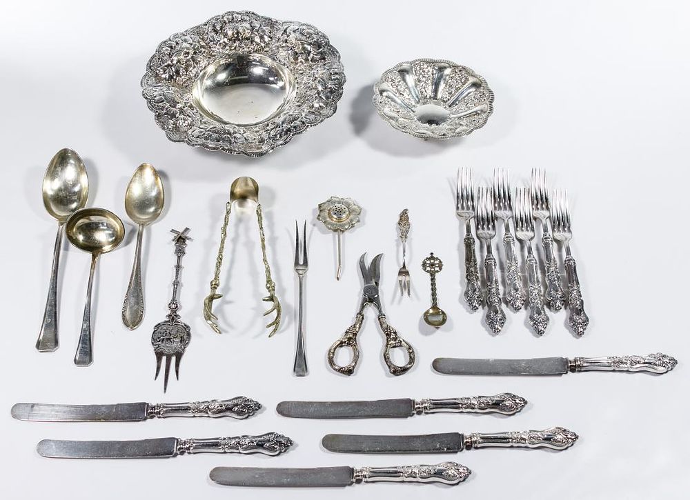Lot 153: Sterling Silver with Mother of Pearl and Silverplate
