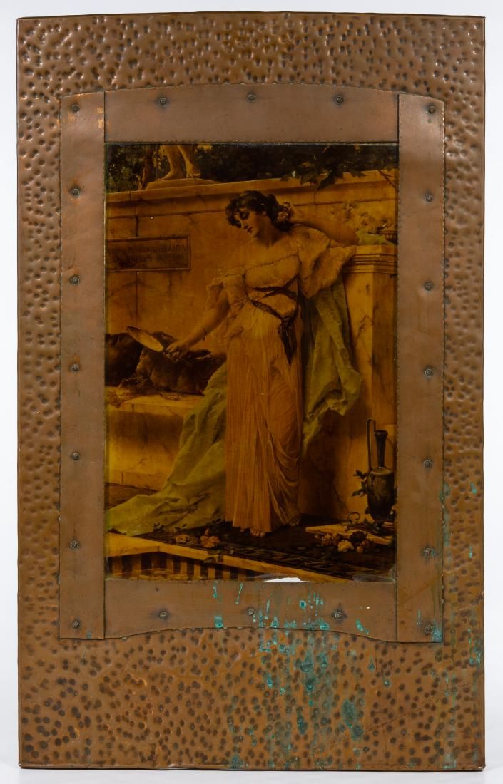Lot 165: Arts and Crafts Copper Framed Print