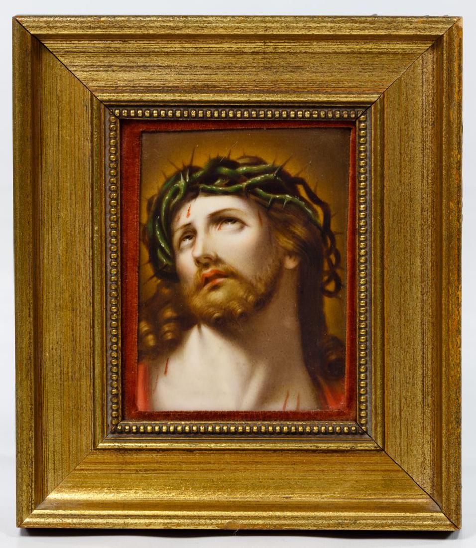 Lot 166: German Hand Painted Porcelain Plaque