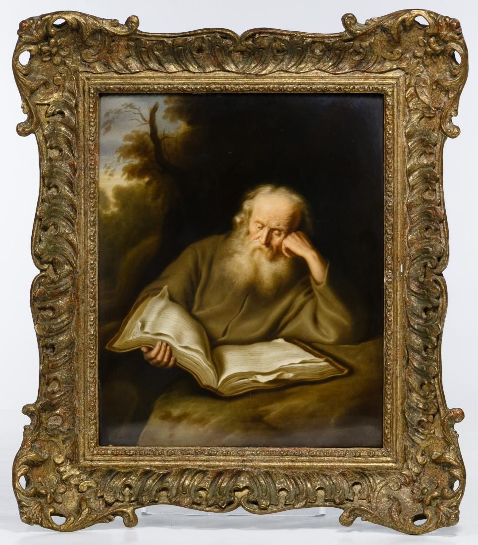 Lot 167: KPM Hand Painted 'Scholar' Plaque