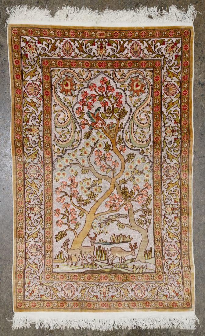 Lot 175: Turkish Silk Handmade Hereke Prayer Rug