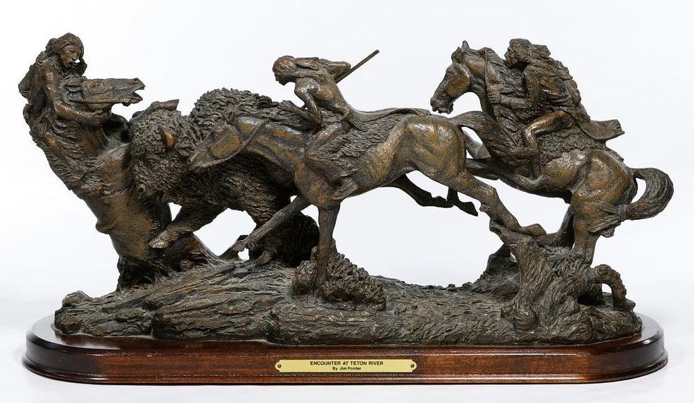 Lot 185: Jim Potner for Franklin Mint 'Encounter at Teton River'