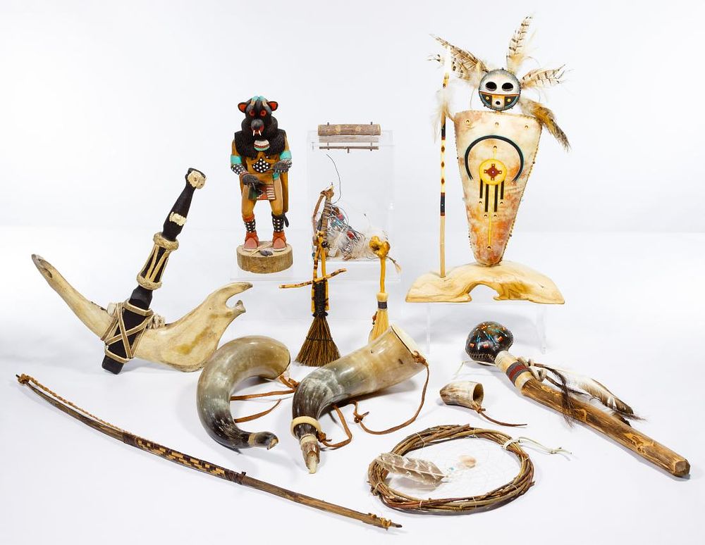 Lot 210: Jawbone Hatchet and Horn Assortment