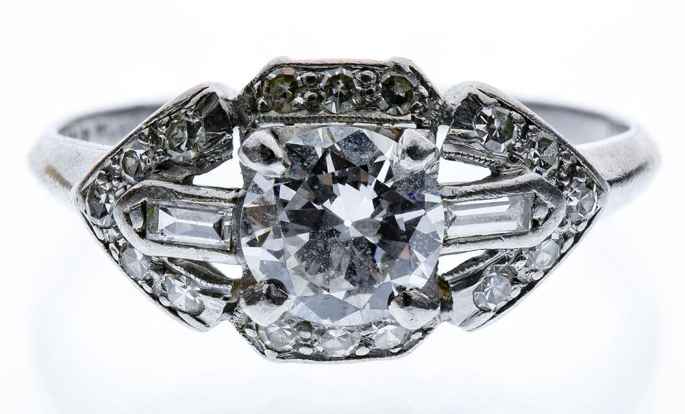 Lot 215: Platinum and Diamond Ring