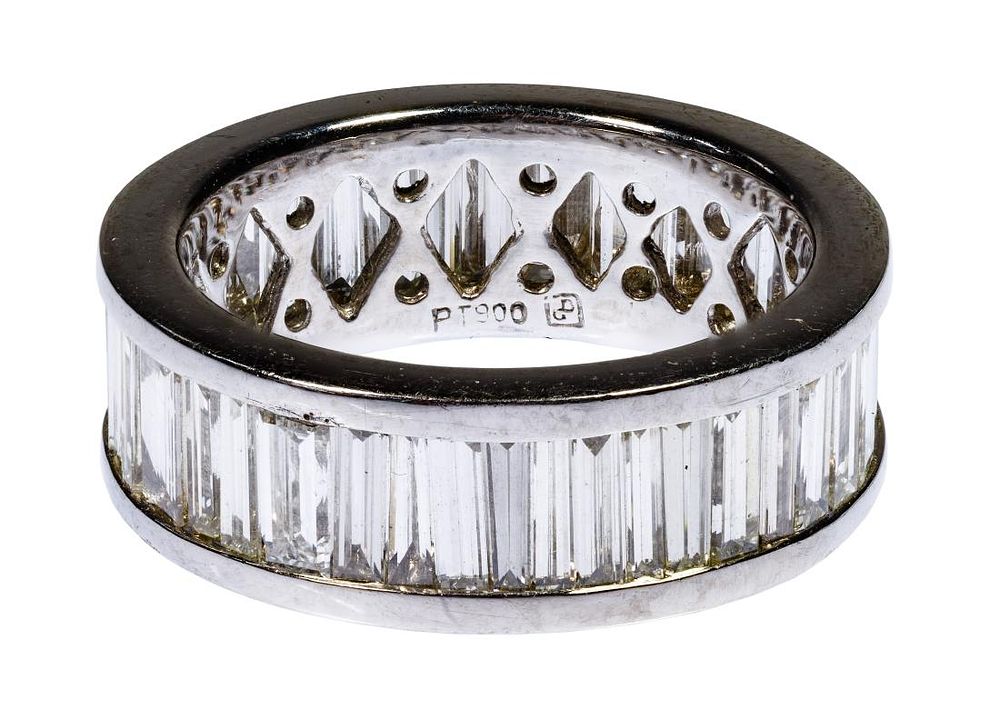 Lot 216: Platinum and Diamond Eternity Ring